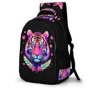 WECECE Mochila Tiger Motif Adolescente Grande Capacidade, Mochila Ligera con Animal Tiger, Mochilas Escolares Ligera para Escuela Outdoor Viaje