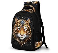 WECECE Mochila Tiger Pattern Adolescente Grande Capacidade, Mochila Ligera con Animal Tiger, Mochilas Escolares Ligera para Escuela Outdoor Viaje