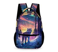 WECECE Mochila Tigre Motivo Estudiantes 7-11 Años Bolsa Escolar Animal Patrón Curso 2-6 Chicos Chicas Mochila de Colegio Resistente 43x32x15 cm para Libros Cuadernos