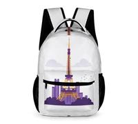WECECE Mochila Torre de París Para Niños,mochilas Ligera Para Estudiantes, Bonita Y Moderna Mochilas Escolar Para Niños Y Niñas