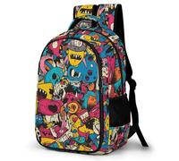 WECECE Mochila Trend Graffiti Escolar para Niño Adolescentes De 8 a 13 Años - Informal, Elegante y Ligera - Mochila Colorido Colegio Portátil para Secundaria, Instituto y Viajes