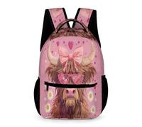 WECECE Mochila Vaca de las Tierras Altas Para Niños,mochilas Animal Print Toro Ligera Para Estudiantes, Bonita Y Moderna Mochilas Escolar Para Niños Y Niñas