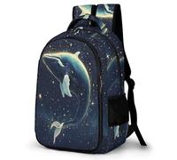 WECECE Mochila Whale Adolescente Chicos - Mochila con Vida Marina Instituto Bachillerato para Ordenador Mochilas Casual Ligera Vuelta Al Cole, Cumpleaños O Navidad