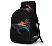 WECECE Mochila Whale Colegio Niña 6-10 Años Mochila Escolar Primaria Ligera con Vida Marina para La Escuela, Viajes y El Día a Día