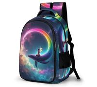 WECECE Mochila Whale Escolar Niños - Mochila Vida Marina Colegio Niña Chicos para Portátil, Gran Mochilas para Adolescentes Vuelta Al Cole