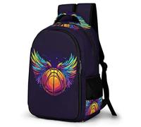 WECECE Mochila Wings Basketball Escolar Niña Adolescente, Mochilas Basketball Infantil Informal Gran Capacidad, Bonita Mochila De Viaje para Niños De 8 10 12 14 Años