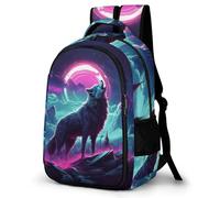 WECECE Mochila Wolves Motif Escolar Niño Adolescente, Mochila Colegio Niña para Juveniles Chico 8 a 18 Años con Animal Lobo, Mochilas para Portátil