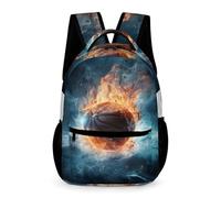 WECECE Mochilas Baloncesto de Hielo y Fuego Infantiles, Baloncesto Mochila Escolar Para Niños 3D Estampado Mochila Bolsa De Viaje Primaria De Mochilas Escolar