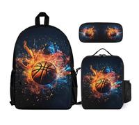 WECECE Mochilas Baloncesto Primaria Niño Mochila Escolar Niña para 1-3 Grado Escuela Girls Backpack 3 en 1 Juegos de Bolsas Escolares Primarias
