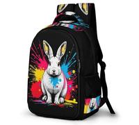 WECECE Mochilas Bunny Escolares Niña Mochila Animal Conejo Colegio Niño 10-15 Años, Mochilas Portatil para Chicos, Mochila Instituto Casual De Moda