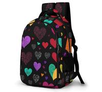 WECECE Mochilas Colorful Corazones Escolares Niña, Mochila Grande para Instituto, Mochila Colegio Adolescente con Corazones De 9 a 16 Años