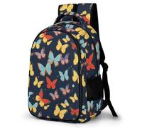 WECECE Mochilas Colorful Mariposa Escolares Niña, Mochila Grande para Instituto, Mochila Colegio Adolescente con Mariposas De 9 a 16 Años