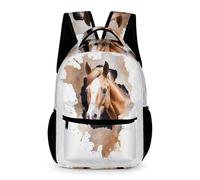 WECECE Mochilas Con Estampado Caballo Para Niños Escolares Y Niñas, Mochila Escolar Con Animal 3D Caballo Para Primaria 1º 2º 3º 4º 5º 6º Backpack Children