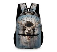 WECECE Mochilas Con Estampado Reno Para Niños Escolares Y Niñas, Mochila Escolar Con Animal Cracker 3D Para Primaria 1º 2º 3º 4º 5º 6º Backpack Children