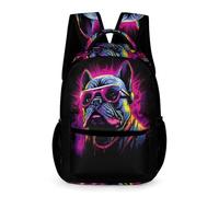 WECECE Mochilas Con Estampado ToroPerro Francés Para Niños Escolares Y Niñas, Mochila Escolar Con Perro Para Primaria 1º 2º 3º 4º 5º 6º Backpack Children