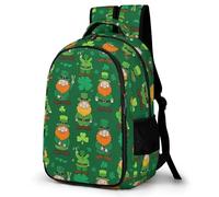 WECECE Mochilas Día de San Patricio Escolares Niña, Mochila Grande para Instituto, Mochila Colegio Adolescente con Hojas de Trébol 9 a 16 Años