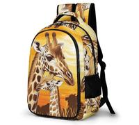 WECECE Mochilas Escolar Niño Giraffe, Mochila Colegio para Clases 1 a 5 con Animal Giraffe, Mochila para 7 a 12 Años Colegio y Viajes