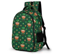WECECE Mochilas Escolares Día de San Patricio Clover Niños Adolescentes, Mochila Escolar Chico Trébol, Mochila Niña Informal Primaria y Secundaria para 9 10-13 Años
