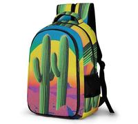 WECECE Mochilas Escolares Diseño de Cactus Niñas Colegio Mochila Colegio Estampado de Plantas Niños 7 Años Mochila Escolar Gran Capacidad, Bookbag Clases Viaje y Uso Diario