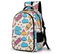 WECECE Mochilas Escolares Fashion Pattern Niños Adolescentes, Mochila Escolar Chico Colorido, Mochila Niña Informal Primaria y Secundaria para 9 10-13 Años