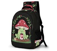 WECECE Mochilas Escolares Frog Pattern Niños Adolescentes, Mochila Escolar Chico Small Animal, Mochila Niña Informal Primaria y Secundaria para 9 10-13 Años
