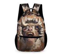 WECECE Mochilas Escolares Juveniles, Mochila Escolar De Chico Buey Almizclero Mochilas, Mochila Toro Impresión 3D Crackle Infantil Para Colegio Deporte Viajes, Regalos Para Niños Y Adolescentes