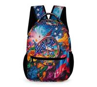 WECECE Mochilas Escolares Niño, Mochila Escolar De Elementos de bandera, Mochila Reloj de Colores Infantil Para Colegio Deporte Viajes, Regalos Para Niñas Y Adolescentes
