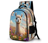 WECECE Mochilas Escolares para Niñas Adolescentes Mochila Alpaca Design Infantil Grande para Chicas 8 10 12 14 Años con Animal Llama, Mochila Colegio De Viaje Casual