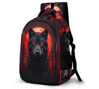 WECECE Mochilas Escolares para Niñas Adolescentes Mochila Full Moon Lobo Infantil Grande para Chicas 8 10 12 14 Años con Wolves Moon, Mochila Colegio De Viaje Casual