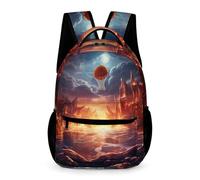 WECECE Mochilas Hielo y Fuego Baloncesto Infantiles, Baloncesto Mochila Escolar Para Niños 3D Estampado Mochila Bolsa De Viaje Primaria De Mochilas Escolar