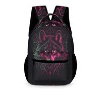 WECECE Mochilas Infantiles, Lobo Mochila Escolar Para Niños 3D Estampado Mochila Bolsa Animal Lobo De Viaje Mochilas Escolar
