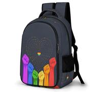 WECECE Mochilas Multicoloured Fist Escolares Niña Mochila Corazón Colegio Niño 10-15 Años, Mochilas Portatil para Chicos, Mochila Instituto Casual De Moda