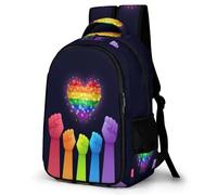 WECECE Mochilas Multicoloured Fist Escolares Niña Mochila Corazón Colegio Niño 10-15 Años, Mochilas Portatil para Chicos, Mochila Instituto Casual De Moda
