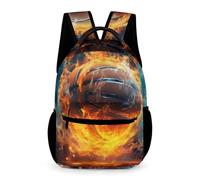 WECECE Mochilas Personalizadas 3D Baloncesto Fuego Mochilas Para Niñas Mochila Baloncesto Para Niños Mochila Ligeras Outdoor Escuela Ocio Viaje