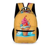 WECECE Mochilas Personalizadas 3D Helado Patrón Mochilas Para Niñas Mochila Comida Estampada Para Niños Mochila Ligeras Outdoor Escuela Ocio Viaje