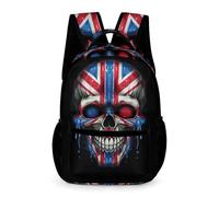 WECECE School Backpack Calavera Bandera Británica Schoolbag Kids Backpack Fashion Esqueleto for Boys Girls Lightweight Daypack for School Girls Primaria