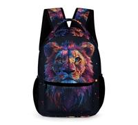 WECECE School Backpack Rey León Schoolbag Kids Backpack Fashion Animal Print for Boys Girls Lightweight Daypack for School Girls Primaria