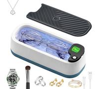 Weciau Dispositivo de limpieza ultrasónica, 45000 Hz, portátil, dispositivo de limpieza ultrasónica, gafas, dispositivo de limpieza de gafas con 3 modos de limpieza, limpieza de joyas, ultrasonido