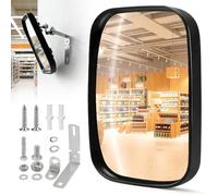 Weciau Espejo Convexo Ajustable, 16 x 19 cm, Gran Angular, Rectángulo, Acrílico, Espejo de Tráfico Seguridad para Familia, Garaje, Almacén, Comercio, Oficina, Interior y Exterior