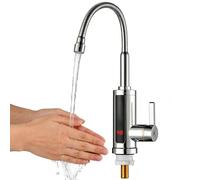 Weciau Grifo Agua Caliente Instantanea, 220V 3000W, 360° Flexible Rotación, Calentador de Agua Electrico Instantaneo con Indicador de Temperatura para Cocina Baño [Clase de Eficiencia Energética B]