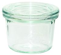 Weck 80 Botes de cristal de 80 ml (conservas de alta calidad, con tapa de cristal para conservas, resistente al calor, apto para microondas, apto para horno, borde redondo), 12 unidades, transparente