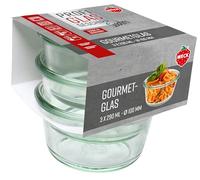 Weck Juego de 3 vasos gastropack de 290 ml (creaciones perfectas, aptas para horno, lavavajillas, estabilidad, frascos de delicatesse, sin tapa) 76124