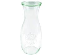 Weck Juego de 6 botellas de zumo de 500 ml (conservas con tapa de cristal; aptas para líquidos; resistentes al calor; aptas para microondas, horno; borde redondo); 76