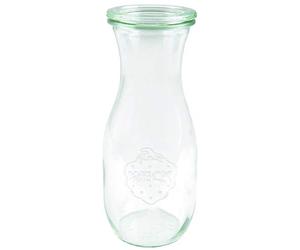 Weck Juego de 6 botellas de zumo de 500 ml (conservas con tapa de cristal; aptas para líquidos; resistentes al calor; aptas para microondas, horno; borde redondo); 76