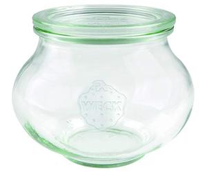 Weck Juego de 6 tarros de cristal #901, 500 ml, incluye pinzas y gomas, tapa Ø 80 mm, tarros de conservas, postres, mermelada, 58311