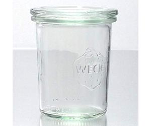 Weck RR60 - Lote de 12 tarros de cristal (160 ml, con tapa de cristal)