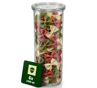 Weck Tarro cilíndrico de 1500 ml 6 unidades | Tarro con tapa | Para conservas de conservas, zumos, para el almacenamiento hermético de ingredientes secos