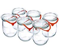 Weck Set de 6 Vasos de Cristal tulipa a litro con Tapa, 6 x 1 litro, 1000