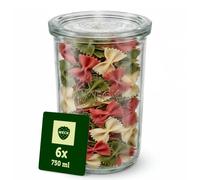 Weck 6 vasos redondos de 0,75 l de cristal de 3/4 litros + tapa