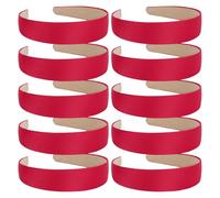 Wecoe 10 diademas rojas anchas de satén para mujer, antideslizantes, a la moda, lisas, para el cabello, accesorios para el cabello de Navidad, para mujeres, niñas, diademas para mujer